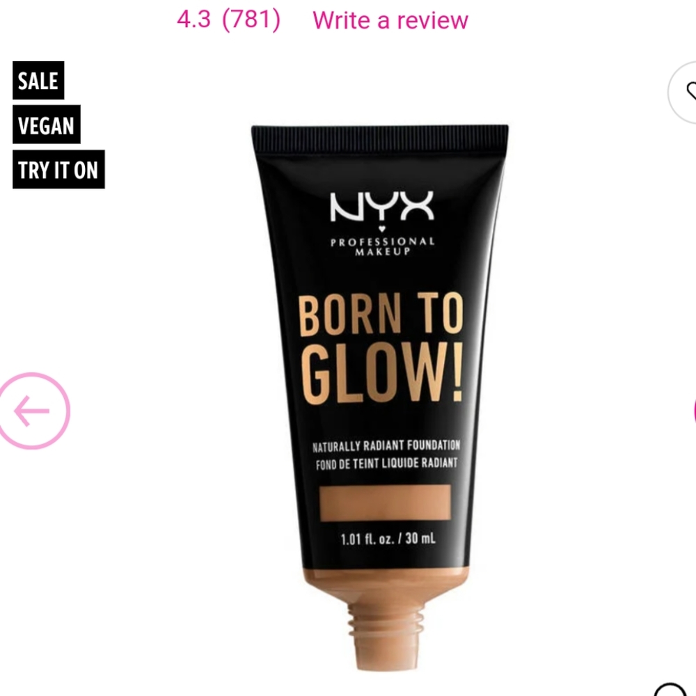 NYX Born to Glow Foundation, Golden Honey 🍯